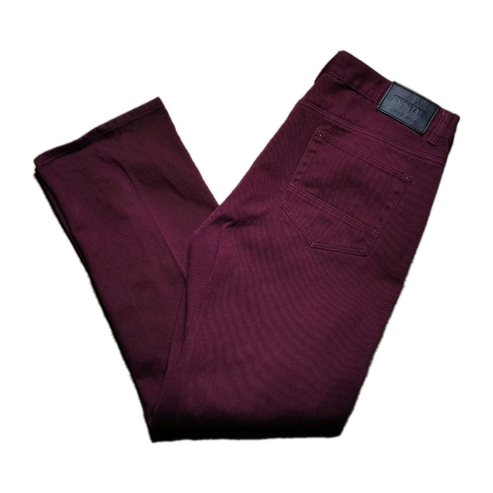 Southpole Straight Leg Jeans Mens 40x34 Burgundy Cotton Twill 5-Pocket Y2K